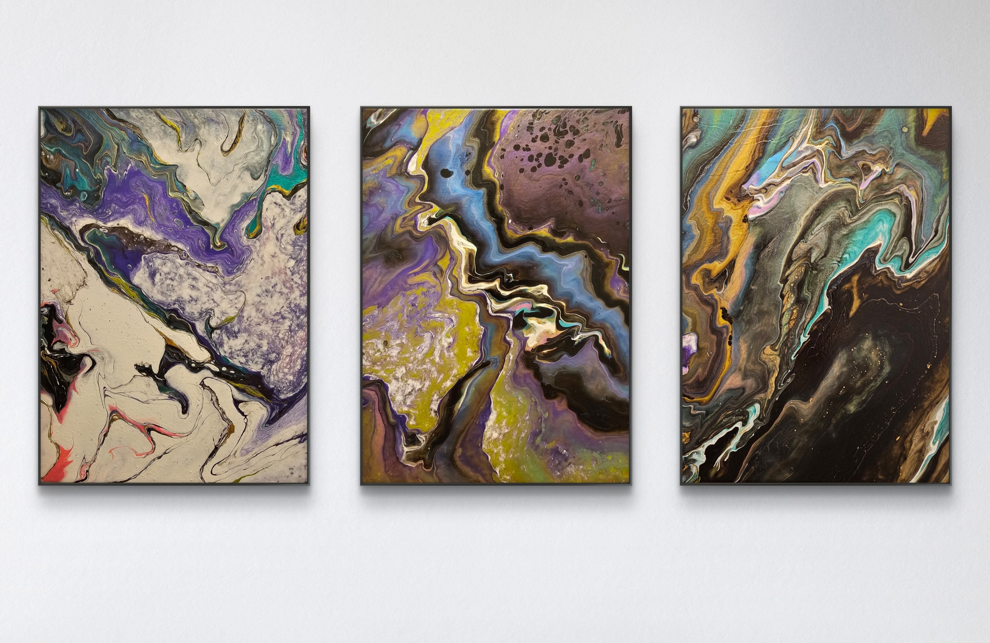 Convergence of Currents (Triptych)